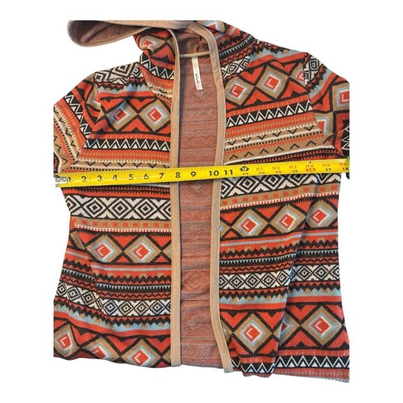 Event Women's Hooded Open Cardigan Southwestern Aztec print Women's Size Small - Picture 6 of 7